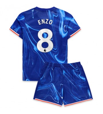 Chelsea Enzo Fernandez #8 Primera Equipación Niños 2024-25 Manga Corta (+ Pantalones cortos)